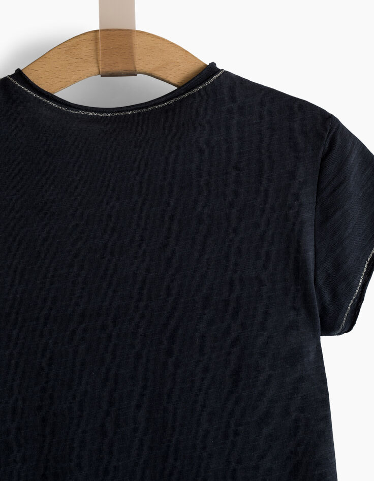 Camiseta navy Essentiel niña algodón eco-3