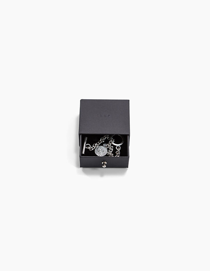 Bracelet chaine médaille squelette femme-5