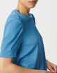 Tee-shirt bleu iris&eacute; maille c&ocirc;tel&eacute;e iris&eacute;e-4