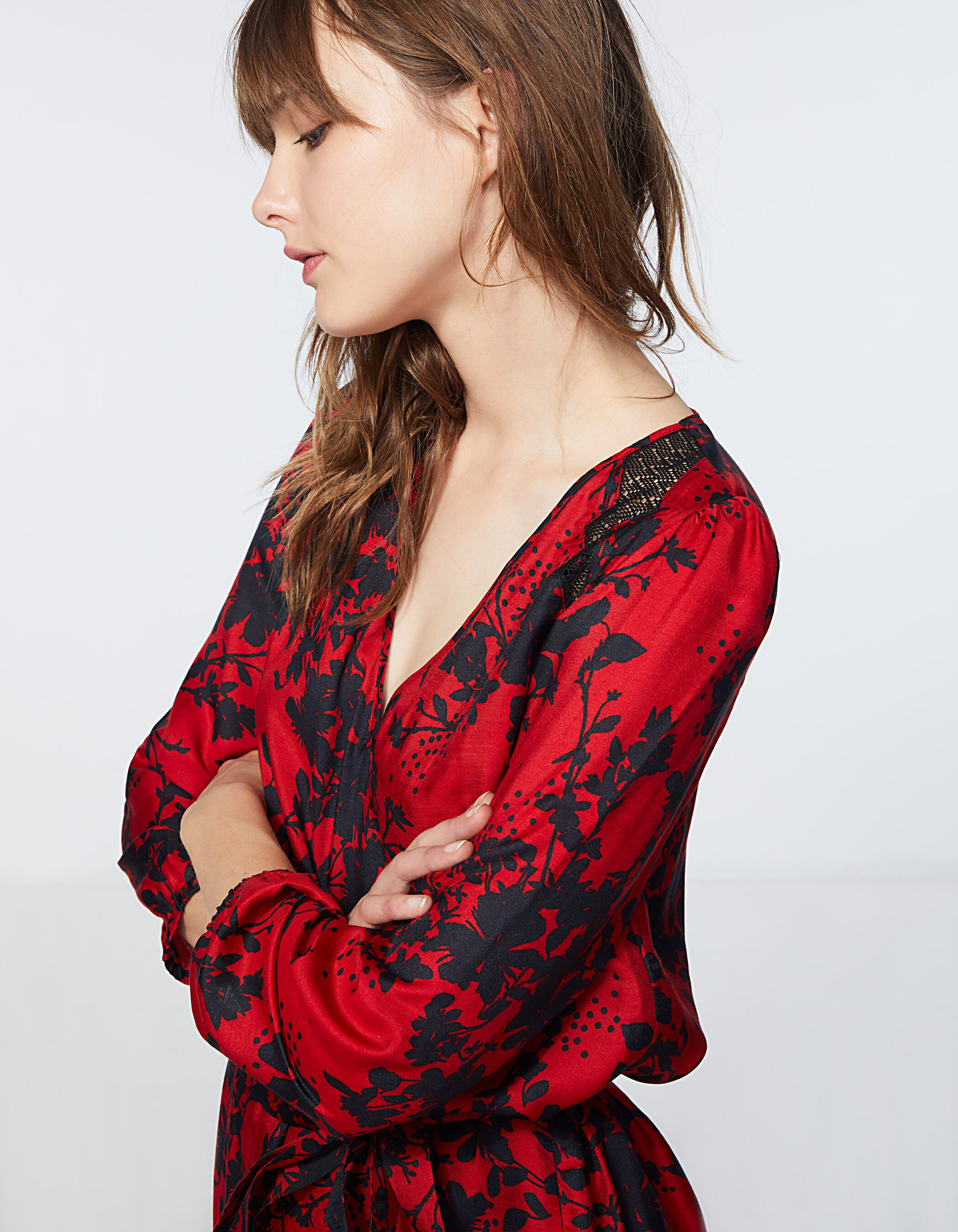 Robe droite en soie on sale