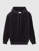 Sudadera con capucha de forro polar negro para hombre-6