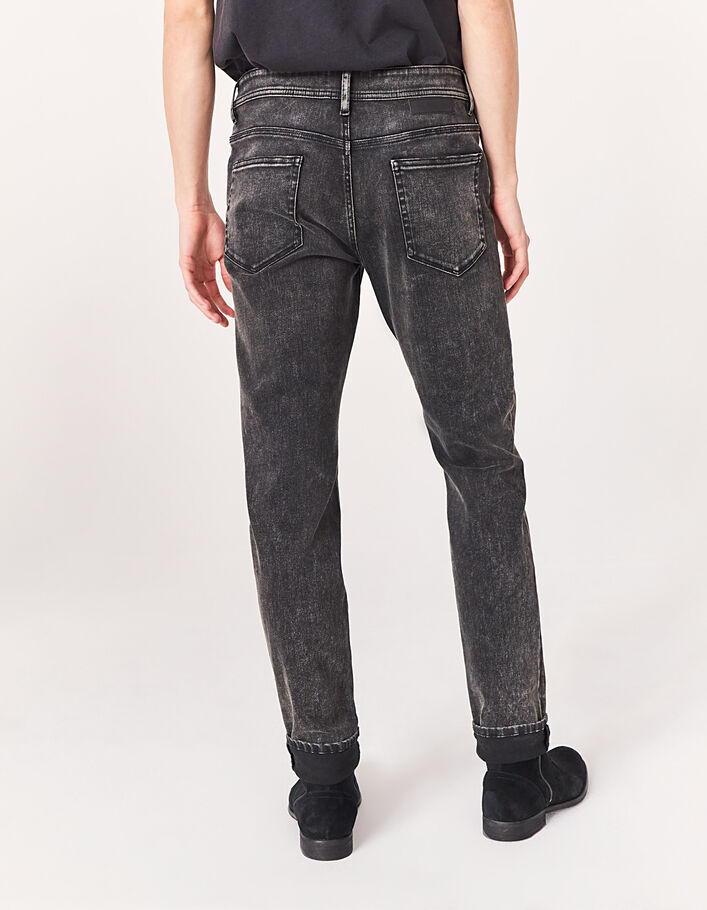 Schwarze Herren-SLIM-Jeans in Dirty-Verwaschen-Optik - IKKS