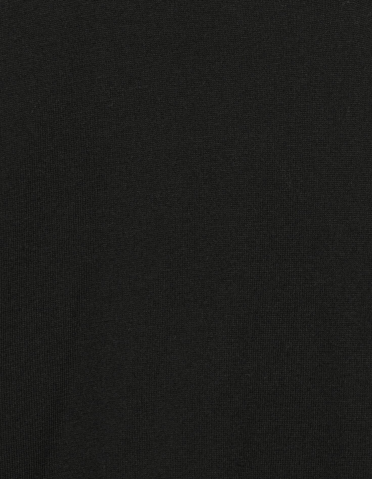 Pull encolure V noir tricot fin oversize Femme-6