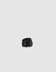 Ceinture large noire cuir velours clouté Femme-1