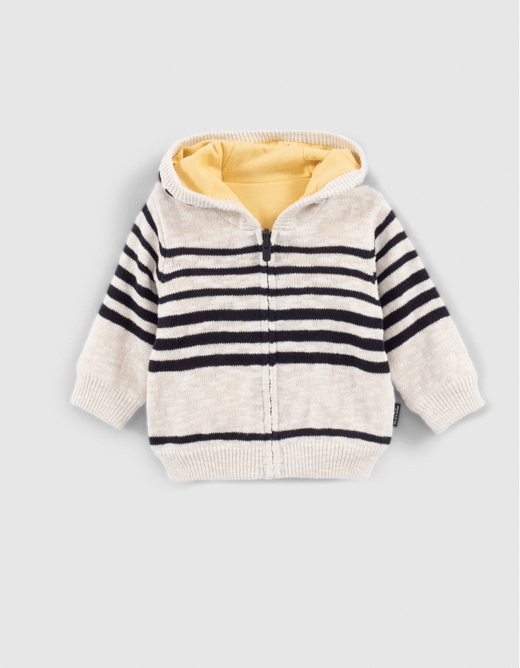 Wendesweatjacke, gestreift und in Gelb, für Babyjungen-1 Wendesweatjacke, gestreift und in Gelb, für Babyjungen-1
