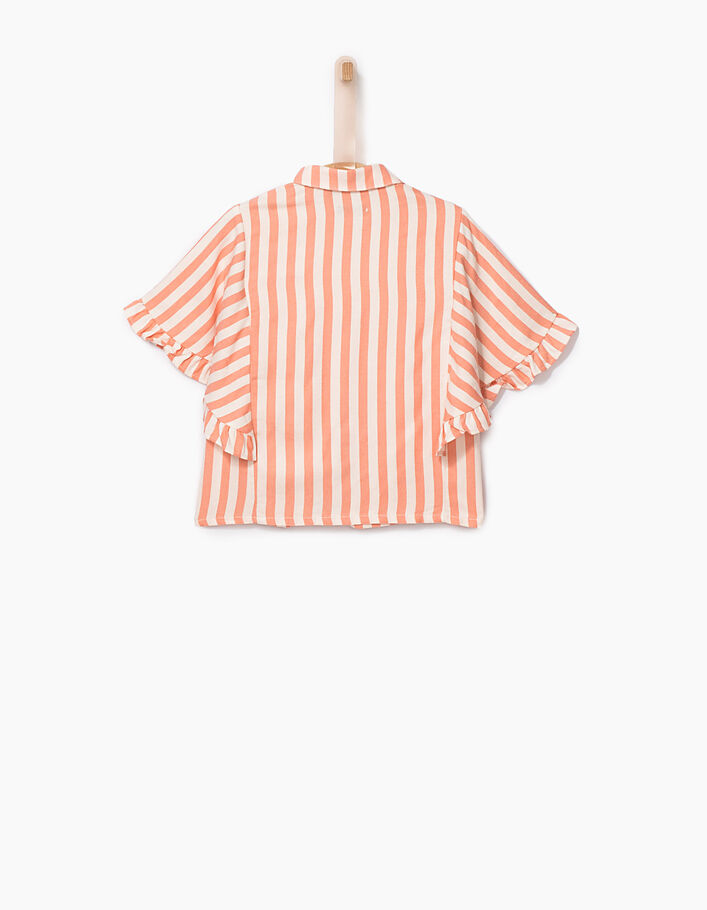 Chemise Tricot Talbots Col V Rose/pêche à Rayures Noires - Taille M - Manches 3/4 - Occasion Très Bon état