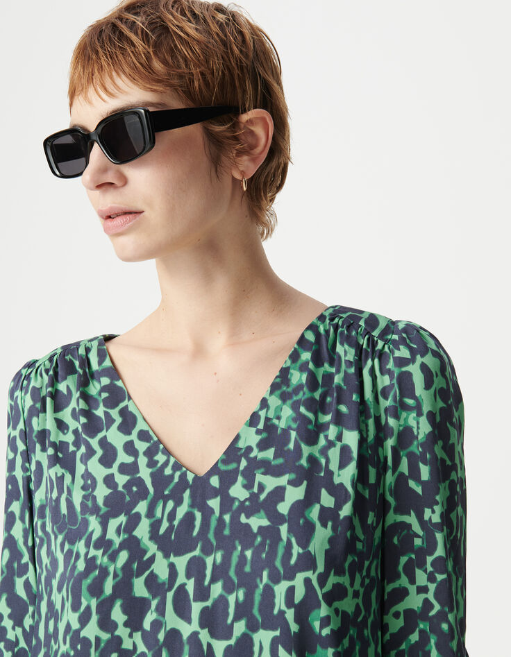 Green dress LENZING™ ECOVERO™ camouflage Women-4