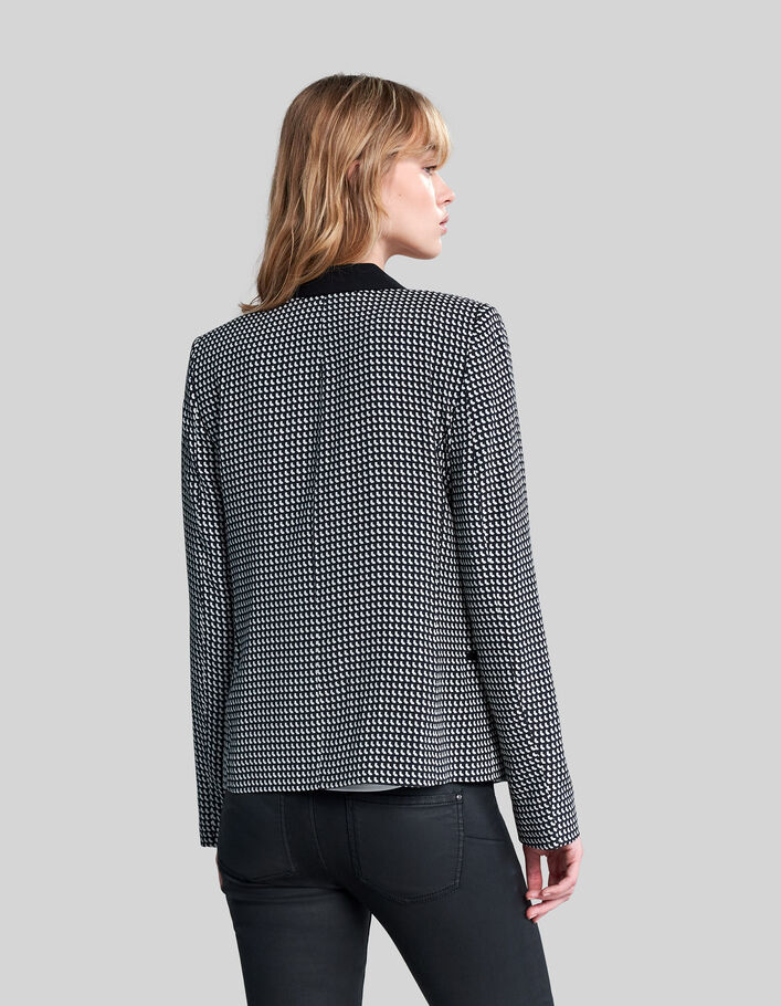 Women's black LENZING™ ECOVERO™ knit graphic suit jacket - IKKS