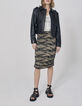 Women’s camouflage motif cotton pencil skirt -6