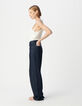 Lyocell&reg; Bruine jeans met wijde pijpen Dames-5