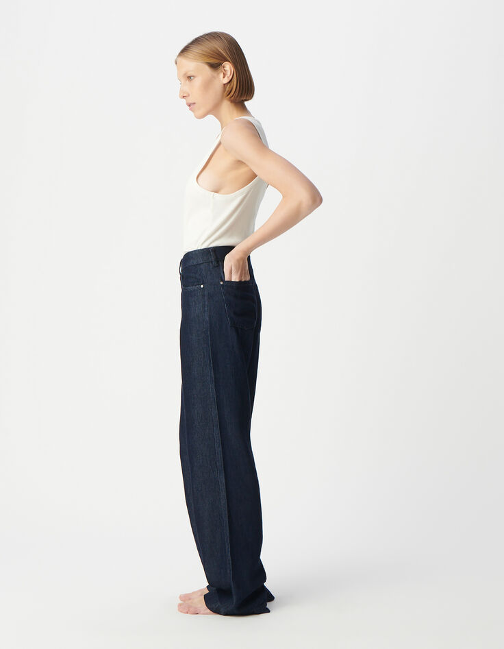 Lyocell&reg; Bruine jeans met wijde pijpen Dames-5