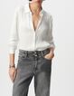 Chemise blanche polyester recycl&eacute; d&eacute;cor strass Femme-2