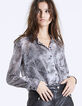 Chemise en voile imprimé python métallisé femme-2