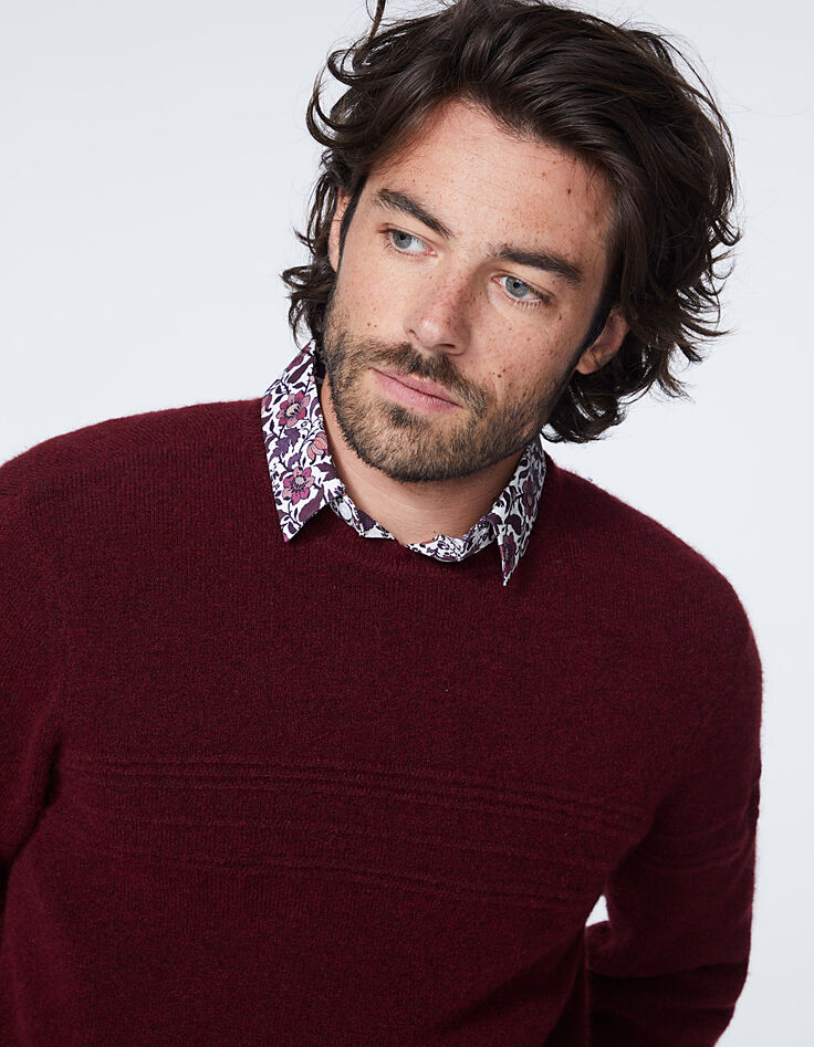 Men’s brick fluffy knit sweater-3