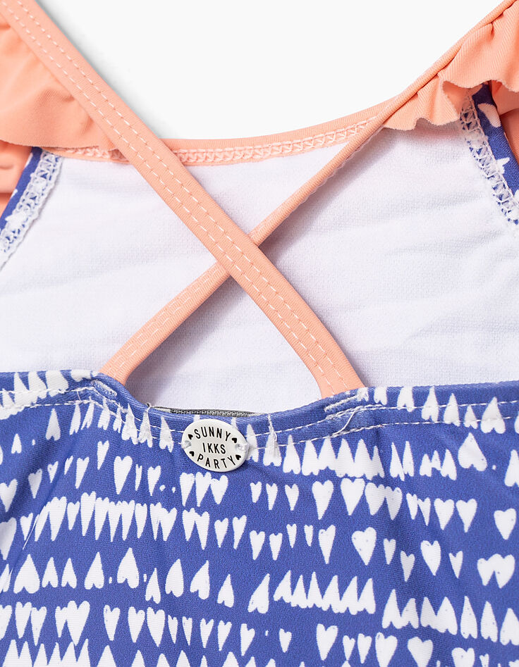 Blauw badpak met hartjesprint voor babymeisjes-5