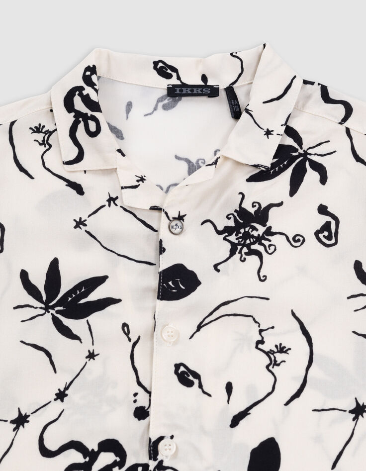 Boy's ecru maxi astro print shirt-5