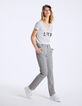 Tee-shirt col V en coton visuel Love femme-6