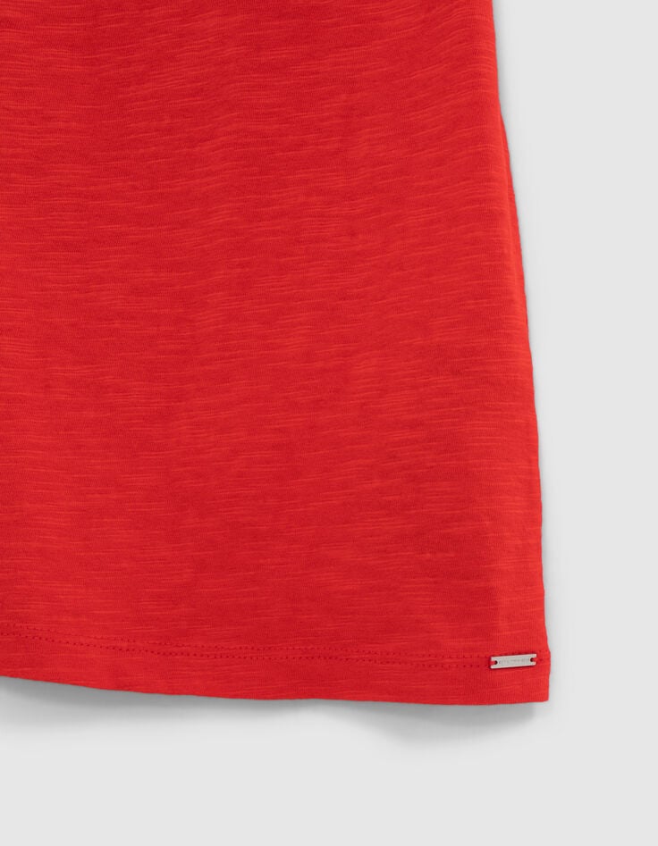 Mohnrot Damen-T-Shirt mit Schn&uuml;rung hinten-11