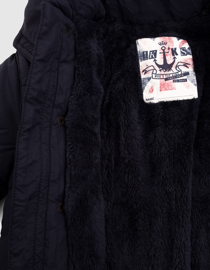 Doudoune navy fourrée à capuche navy garçon-5