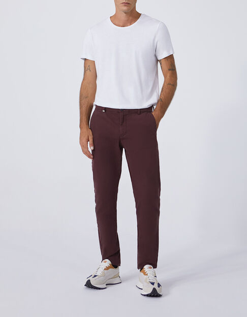 Pantalon chino SLIM burgundy Homme
