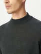 Marineblauer Herrenstrickpulli Kaminkragen-4