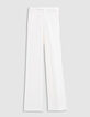 Pantalon de tailleur blanc ajusté maille Milano Femme-10