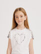 Wit T-shirt twee materialen Ecovero® kasjmier rug meisjes-8