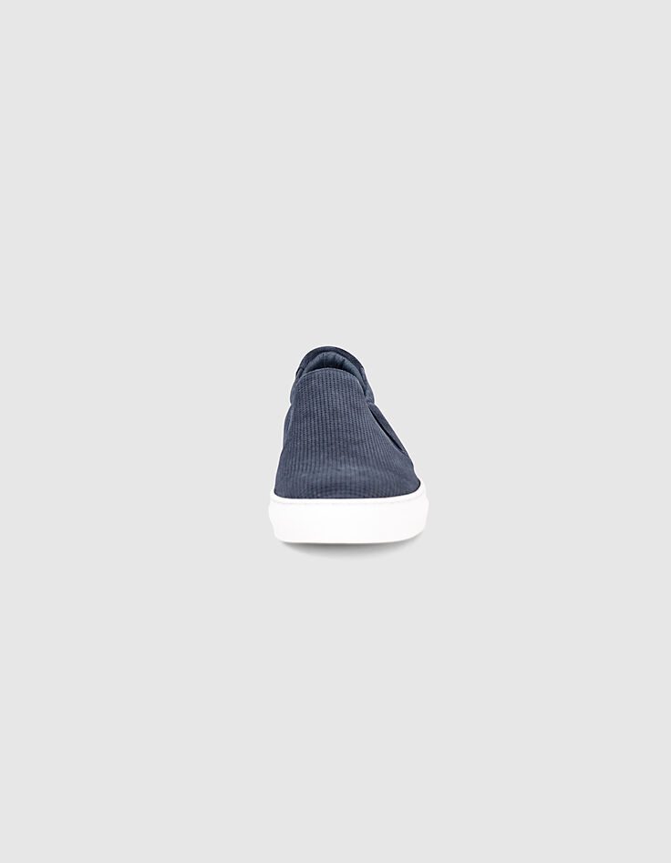 Marineblaue Herren-Slip-on-Sneaker aus Veloursleder-2