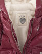Bordeaux metallic gevoerde pufferjas met kap babymeisjes-2