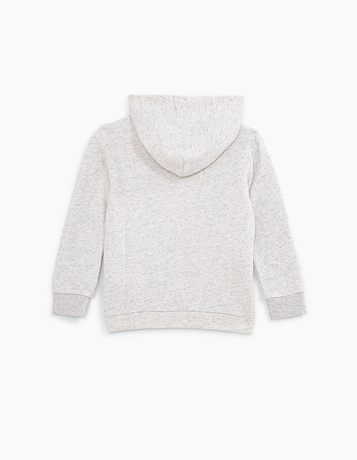 Boys’ light grey embroidery and print organic hoodie - IKKS