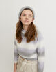 Crop-M&auml;dchenstrickpullover mit verschwommenen Streifen -2