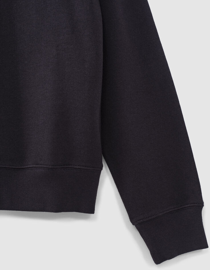 Sudadera azul marino hombreras lentejuelas cuentas mujer-3