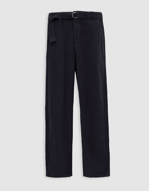 Jean baggy noir velours milleraies 7/8e Femme - IKKS