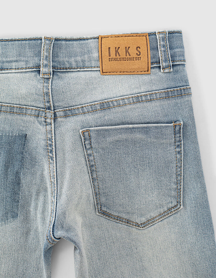 Jean slim faded blue printé coton bio waterless garçon -6 Jean slim faded blue printé coton bio waterless garçon -6