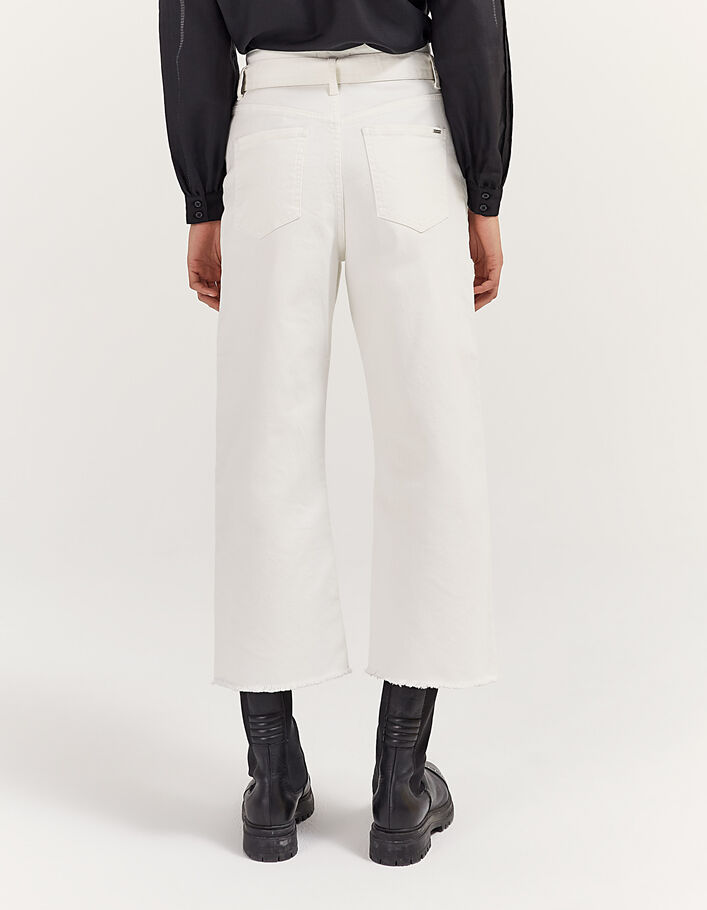 Jean large blanc high waist ceinture amovible femme - IKKS