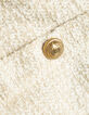 Sweat beige lurex effet tweed boutons épaule Femme-4