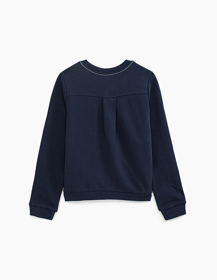 Girls’ navy Essential organic fabric zipped cardigan - IKKS
