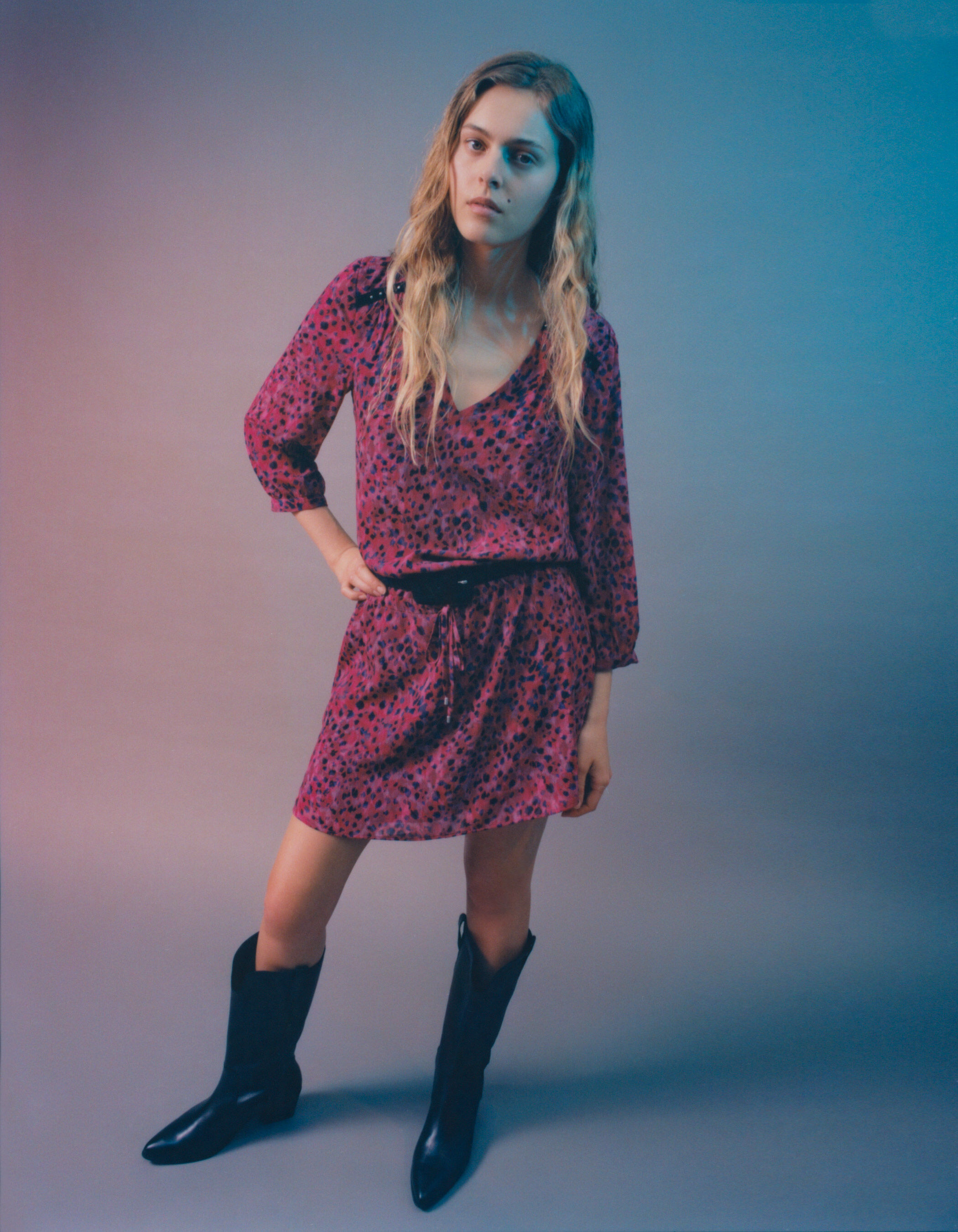 Women s pink recycled paisley leopard print short dress