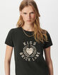 Graues Damen-T-Shirt Biobaumwolle Schriftzug Herzmotiv-4