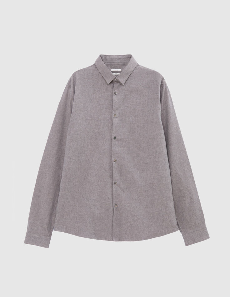 Men's mink-coloured flannel REGULAR shirt-1