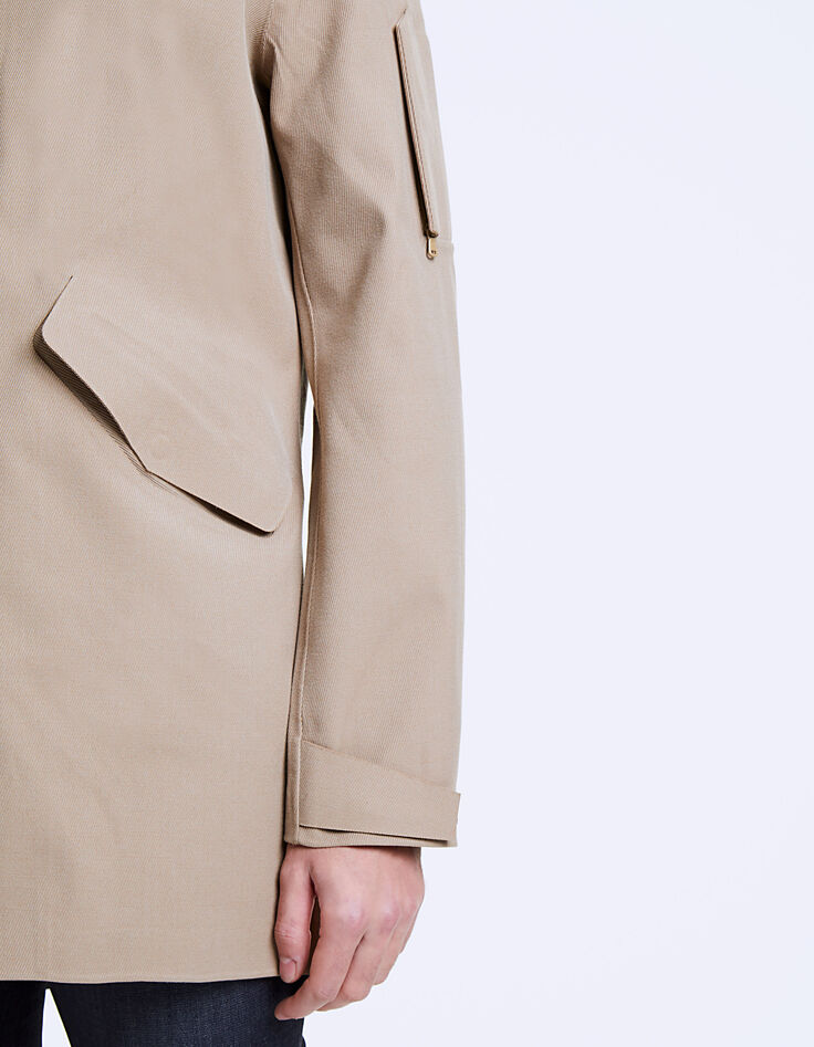 Trench beige en twill Waterproof Homme-5