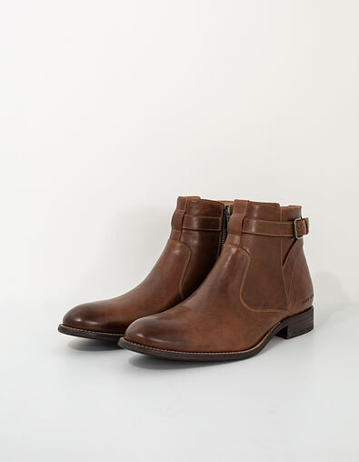 Leren boots chocolade met bandje heren - IKKS
