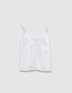 Witte caracotop, schouderbandjes broderie anglaise Dames-5