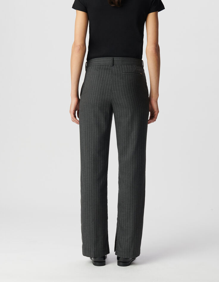 Women's gray striped tennis suit pants-3