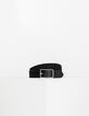 Ceinture noire en cuir nubuck Homme-1
