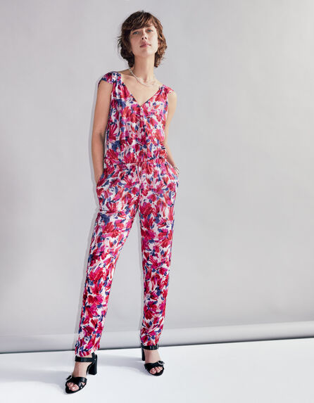 Women’s flash floral print recycled voile jumpsuit