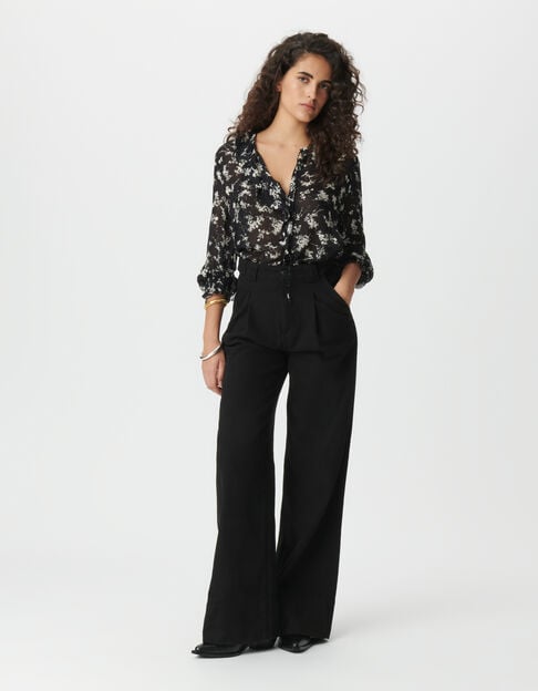 Schwarze, weite Damen-Jeans Pénélope - IKKS