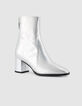 Boots &agrave; talon argent&eacute;es cuir zipp&eacute;es Femme-2