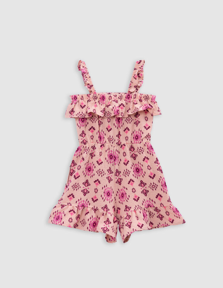 Roze korte jumpsuit maxi etnische print meisjes-5