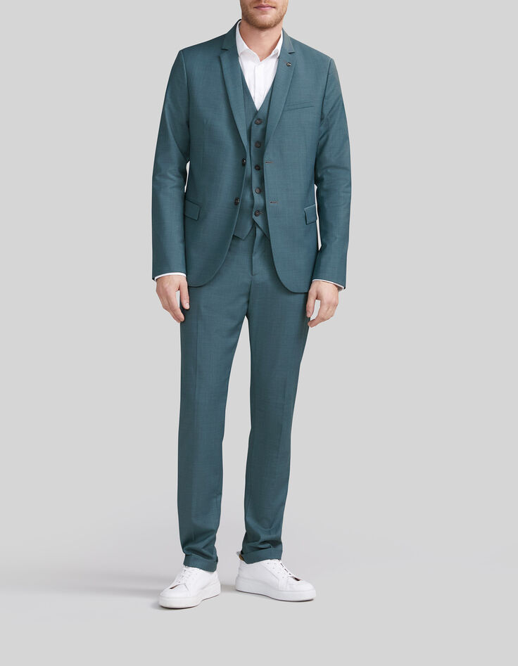 Blauwgroene geklede broek Heren-7